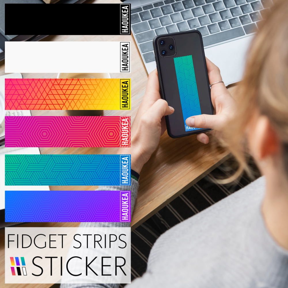 The Original Ideal Desk Fidget Toys for Adults Autism Awareness Pack of 5 Strips Discreet Anti Stress Tactile Rough Sensory Calm Strips Anti Stress Anxiety Relief for Teens Fidget Strips 