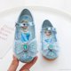 thumbnail image 2 of Disney-zapatos de fondo suave de dibujos animados para niña, zapatillas de princesa de Elsa, zapatos de cristal congelado, zapatos planos de cuero para niña con flores, 2 of 4