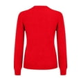 thumbnail image 5 of Knit Sweaters for Women Warm Knitted Mock Turtleneck Tops Fall Winter Long Sleeve Soft Sweater Pullover Red S, 5 of 7