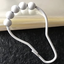 HONMEET Shower Curtain Holders Hooks Metal White 4Pcs 2.8X1.6X0.1In