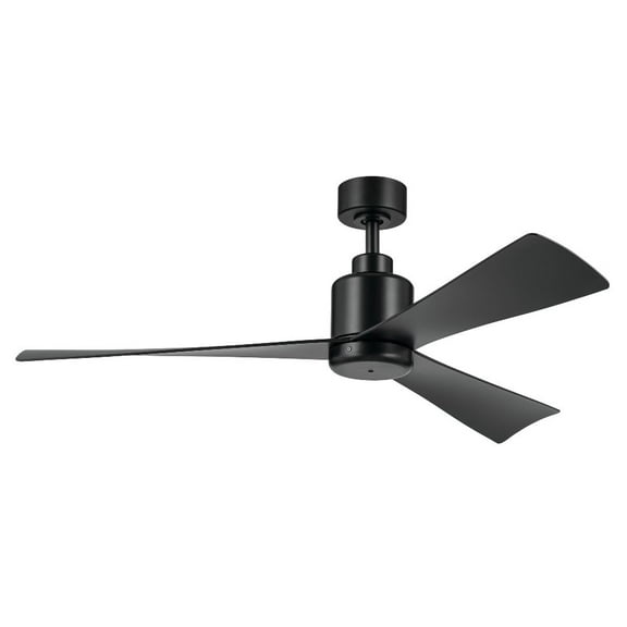 310452SBK-Kichler Lighting-True - 3 Blade Ceiling Fan In Minimalist Style-13.5 Inches Tall and 52 Inches Wide-Satin Black Finish