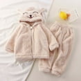 thumbnail image 2 of Posijego Baby Boys Girls Winter Fleece Set Long Sleeve Pullover Tops Pants 2 Pieces Toddler Kids Fall Winter Outfit, 2 of 3