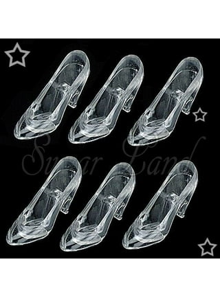  Cinderella Glass Slipper Shoes, Set includes 6 Plastic