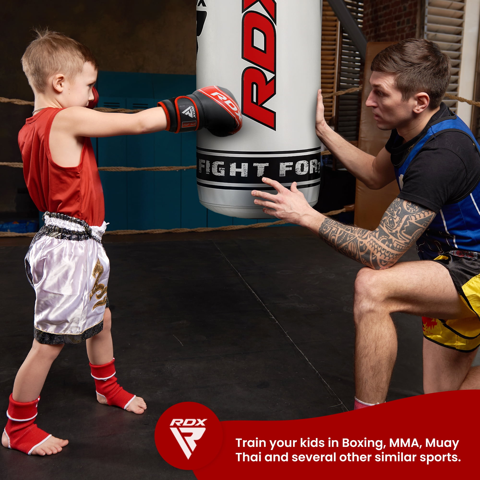 RDX Boxing Gloves for Kids, Maya Hide Leather Junior Champions Punching Training Gloves for Boxing, MMA, Muay Thai Gloves with Ventilated Palm