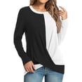 thumbnail image 2 of Aloohaidyvio Long Sleeve Tops,Women's Basic T Shirts Casual Long Sleeve V Neck Loose Fit Plain Tunic Tees Tops Blouse, 2 of 6