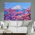 thumbnail image 4 of ZHAOCHENG Tapiz Monte Fuji para colgar en la pared, 150 x 130 cm Colgante de pared del Monte Fuji, Japón, decoración del hogar en flor de cerezo, para salón, 4 of 5