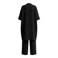 thumbnail image 4 of Ahabrexf Women's Solid Color Jacket with Camisole and Pants 3-Pc Set Casual Loose Fit Summer Outfit, 4 of 9