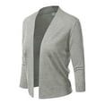 thumbnail image 2 of Doublju Women's 3/4 Sleeve Open Front Cropped Cardigan Sweaters (Plus Size Available), 2 of 4