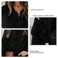 thumbnail image 5 of Blouse Long Sleeve Lapel Button Down Floral Print Fashionable Casual Tops for Women Black S, 5 of 6