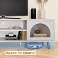 thumbnail image 6 of Ktaxon Modern LED TV Stand with 2 Fluted Arched Doors, 63" Entertainment Center Media Gaming Console for 55/60/65" TVs with RGB Lighting, White, 6 of 12