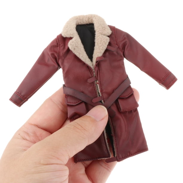 Gabardina Hugo 1:12 ropa en miniatura Cosplay Retro informal rojo