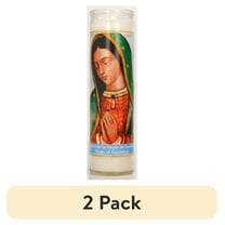 (2 pack) Prayer Candle V Guadalupe Replica White Wax, 8 Inch