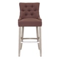 thumbnail image 3 of WestinTrends Hayes 29" Upholstered Wood Bar Stool with Tufted Back, Antique Gray/Brown, 3 of 10
