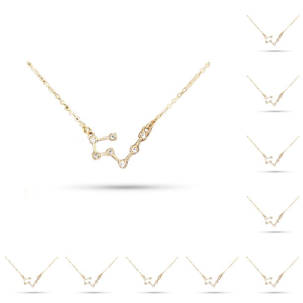 Collar del zodiaco Jumpingount Tauro Oro con tarjeta de exhibición