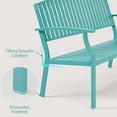 thumbnail image 5 of GONICHA Outdoor Bench,Weatherproof Aluminum Patio Garden Bench for Park Yard Deck Entryway,Blue, 5 of 6