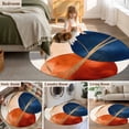 thumbnail image 6 of Navy Blue Burnt Orange Round Area Rug 4ft, Geometric Modern Boho Art Washable Non-Slip Circle Rugs for Bedroom Living Room Kitchen, Soft Non Shedding Circle Carpet for Dining Room Dorm, 6 of 9