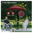 thumbnail image 4 of WDZS 7.5 ft Solar Patio Umbrella Outdoor Market Table Umbrella w/Push Button Tilt & Crank and UV Protection for Garden, Deck, Backyard, Pool and Beach, Burgungy, 4 of 9