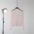 thumbnail image 2 of BaoFuBaoMei Womens Cotton Knit Cardigan Sweater Lightweight Sheer Long Sleeve Cardigans Button up V Neck Sweater Cropped Solid Tops, 2 of 5