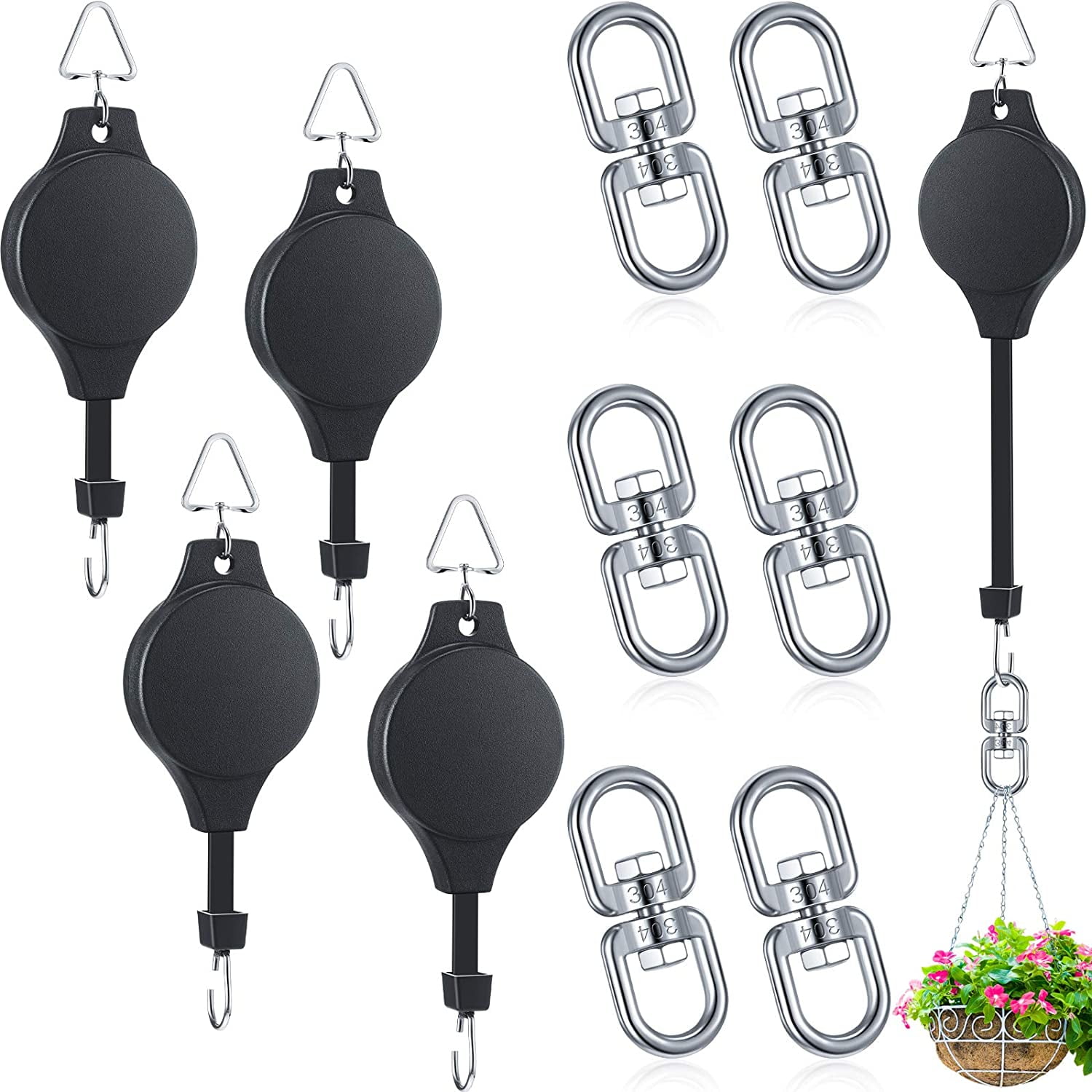 Plant Pulley Retractable Plant Hook Pulley Adjustable Hanging Flower