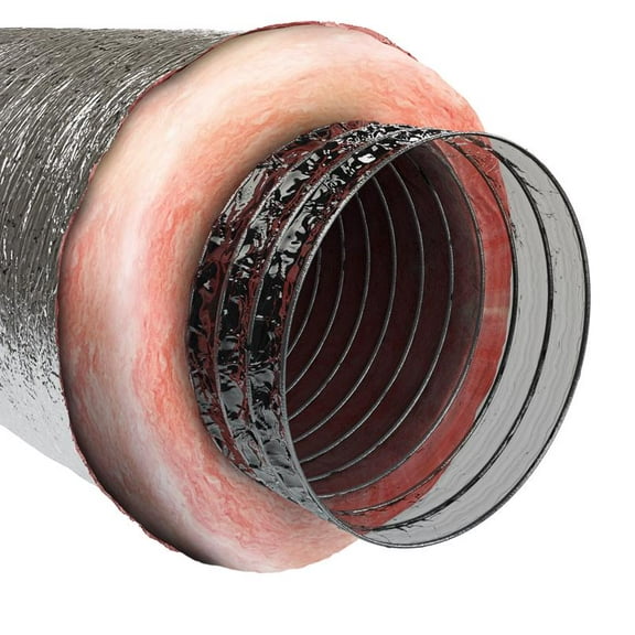 Imperial MEA-0825-6 MEA Air Duct, Polyester Core, Metalized Outer Jacket, 8 In. x 25 Ft. - Quantity 1