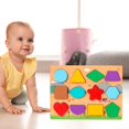 thumbnail image 2 of TISHITA Educational Wooden Pegged Puzzles Colorful Sorting Early Learning Toy Blocks for Shape, 2 of 8