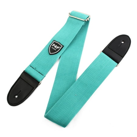 Nylon Braided Bass Belt Adjustable Electric Guitar Strap Teal 80-140cm (Best Braided Line For Striped Bass)