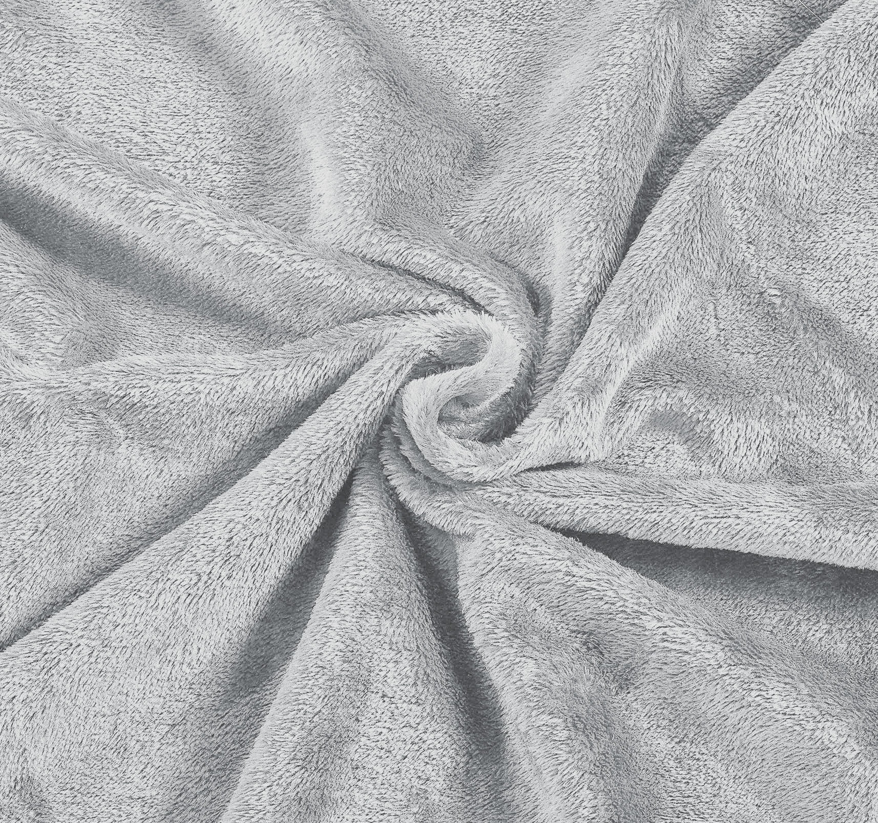 Velvet Plush Blanket Light Grey Twin