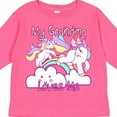 thumbnail image 4 of Inktastic My Grandma Loves Me Unicorn Girls Long Sleeve Toddler T-Shirt, 4 of 5
