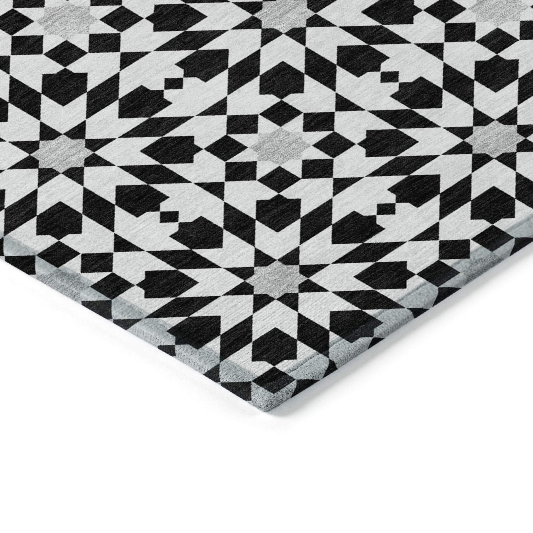 Addison Rugs Chantille Indoor/Outdoor Transitional Spiral Black Washable Rectangle Rug, 9' x 12'
