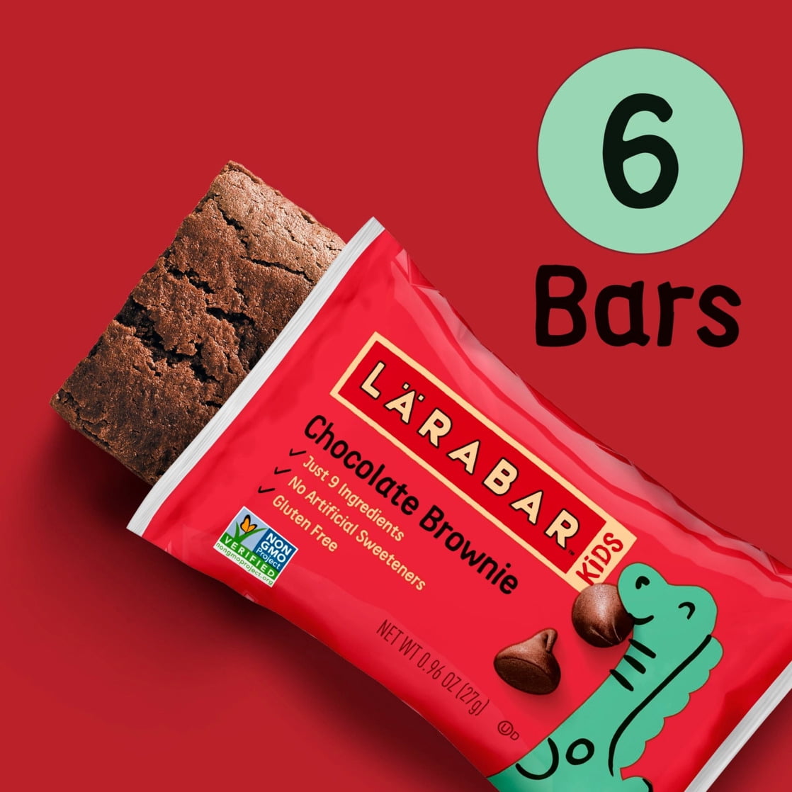 (8 pack) Larabar Kids Bakes Chocolate Brownie Gluten Free Bars, 5.76 oz, 6 Count