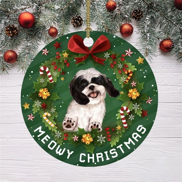 Navidad divertida decoración Navidad perro patrón colgante árbol de Navidad adornos Wmkox8yii gf6022