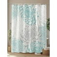 thumbnail image 4 of Fsddascl Aqua White Shower Curtain Set - Extra Long 72" x 96" Washable Bathtub Curtain with 12 Hooks, Abstract Grey Chrysanthemum Flower Floral Waterproof Fabric Stall Shower Curtains for Bathroom, 4 of 6
