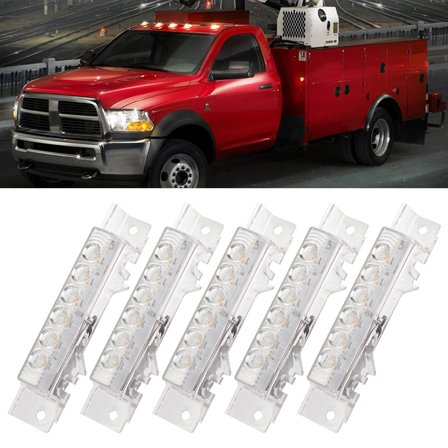 SCITOO Set Of 5 6 Led Clear Len AmberLight 1099-CA Top Roof Running Cab Marker Light For Volvo VNL 2003 2006-2019