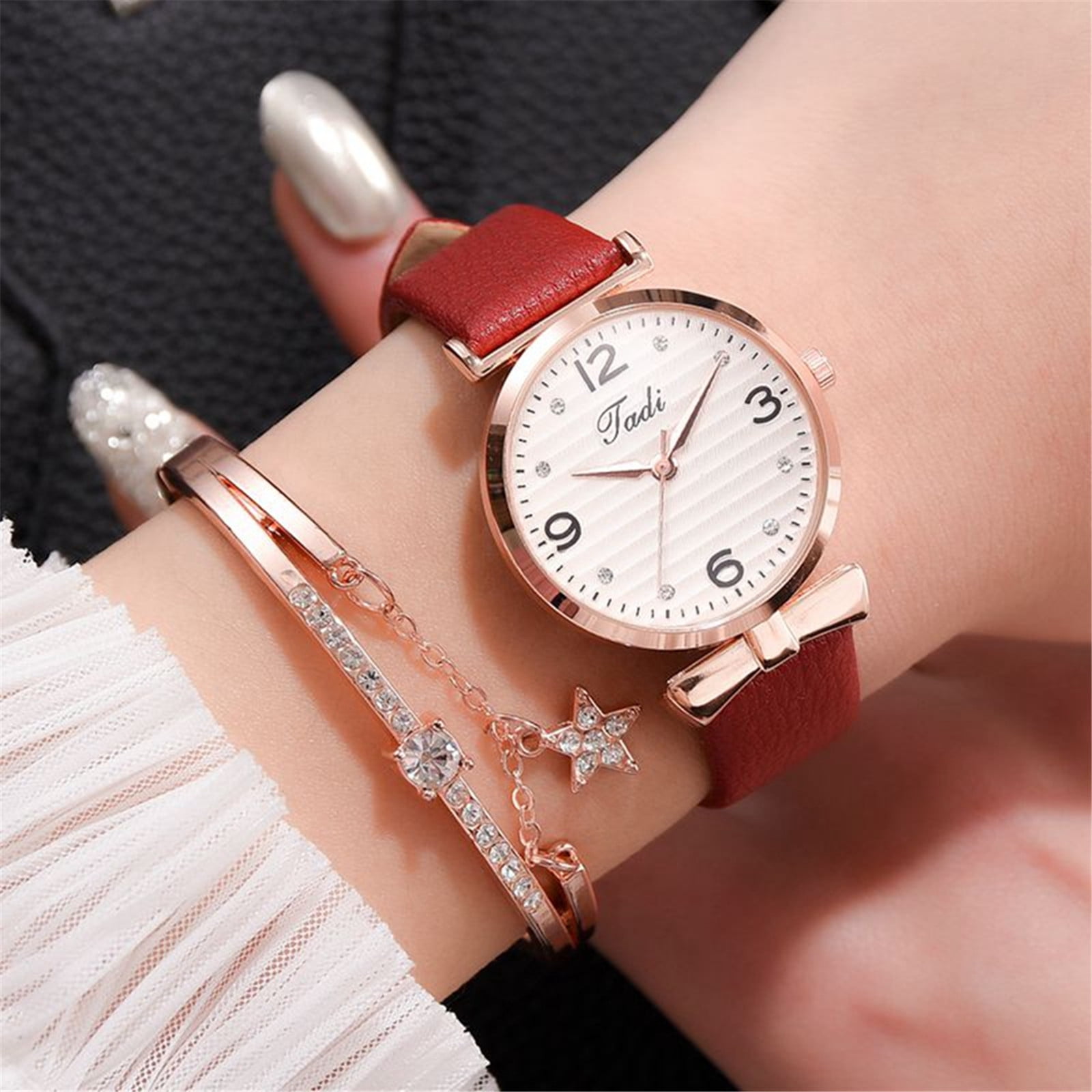 Ausyst Watch for Women Jadi Fashion Casual High-quality Compact Exquisite  Ladies Bracelet Watch Set on Sale Clearance