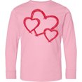 thumbnail image 3 of Inktastic Three Red Hearts Long Sleeve Youth T-Shirt, 3 of 5