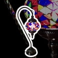 thumbnail image 2 of Silver Fever Handcrafted Mosaic Turkish Lamp Moroccan Glass Table Desk Bedside Light Bronze Base with E12 Bulb Blue Ornament, 2 of 11