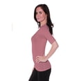 thumbnail image 3 of Essential Basic Women's Cotton Blend V Neck Tee Shirt Half Sleeves - Junior and Plus Sizes, 3 of 5