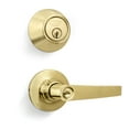 thumbnail image 4 of Polished Brass Entry Lock Set Door Lever Handle with Deadbolt Keyed Alike, 4 of 13
