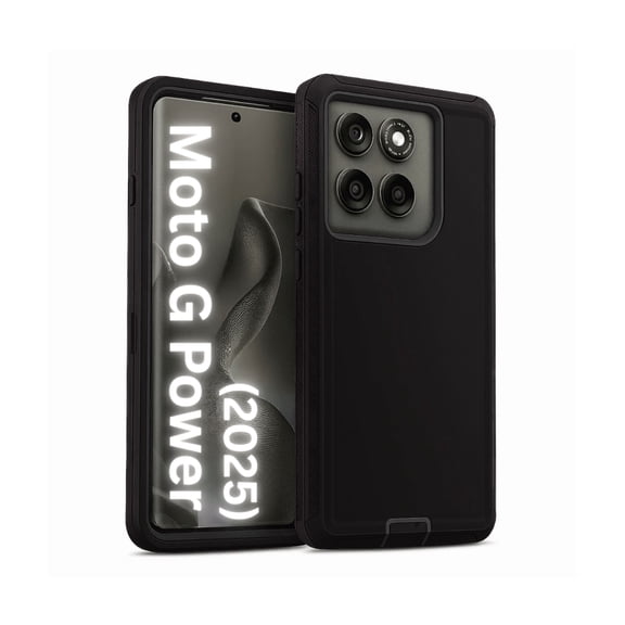 Entronix Heavy Duty Case Compatible with Moto G Power 2025, Shockproof Dustproof Protective Hard Cover, Black