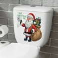 thumbnail image 6 of 4-Piece Christmas Toilet Seat Cling Set Santa Claus, reindeer Removable Bathroom Decor Protective Lid Sticker No Adhesive Holiday, 6 of 10