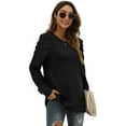 thumbnail image 3 of Womens Sweatshirt Crew Neck Puff Sleeve Pullover Sweaters Winter Clothes Trendy Flowy, 3 of 5