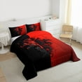 thumbnail image 3 of Feelyou Retro Gothic Graphic Bedding Comforter Set, Vintage Goth Graffiti Twin Comforter Sets, Black Red Reversible Bedding Set, Luxury Bedroom Decor, 2-Piece, 3 of 8