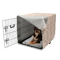 thumbnail image 2 of Pastel Dog Crate Cover, Continuous Modern Pattern with Symmetric Hatched Rounds, Easy to Use Pet Kennel Cover for Medium Large Dogs, 35" x 23" x 27", Salmon Charcoal Grey, by Ambesonne, 2 of 6