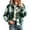 Army Green, variant on Women's Flannel Cropped Plaid Shacket Jacket Casual Fall Long Sleeve Button Down Collared Outerwear Coat Trendy Oversized Comfy Business Work Outdoor Crop Jackets with Pockets