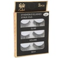 thumbnail image 2 of 3 pares de pestañas postizas densas tridimensionales, pestañas postizas gruesas y rizadas, herramienta de maquillaje para ojos (E05), 2 of 8