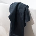 thumbnail image 4 of Uchino Waffle Twist Cotton Washcloths Ebony, Blue, 4 of 8