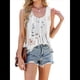 thumbnail image 2 of Camisetas Sin Mangas para Mujer, Holgadas, Informales, de Verano, con Ojales, Cuello Redondo, Básicas, Sin Mangas, A Flores Amarillas M, 2 of 10