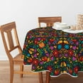 thumbnail image 3 of Mexico Round Tablecloth 60x60 Inch Round, Halloween Cinco De Mayo Fiesta Design Washable Seasonal Table Cover for Party Picnic Dinner Decor, 3 of 6