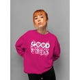 thumbnail image 2 of Good Vibes - Pink Emojis Graphic Women's Sweatshirt, 2 of 4