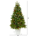 thumbnail image 2 of Nearly Natural 56" Snow Tipped Spruce Artificial Christmas Tree with Frosted Berries and Pinecones, Prelit with Clear LED Lights, 2 of 6